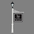 Qualarc Sign System w/Bayview Solar Lamp & Ornate Base, White color REPST-700-WHT-SL